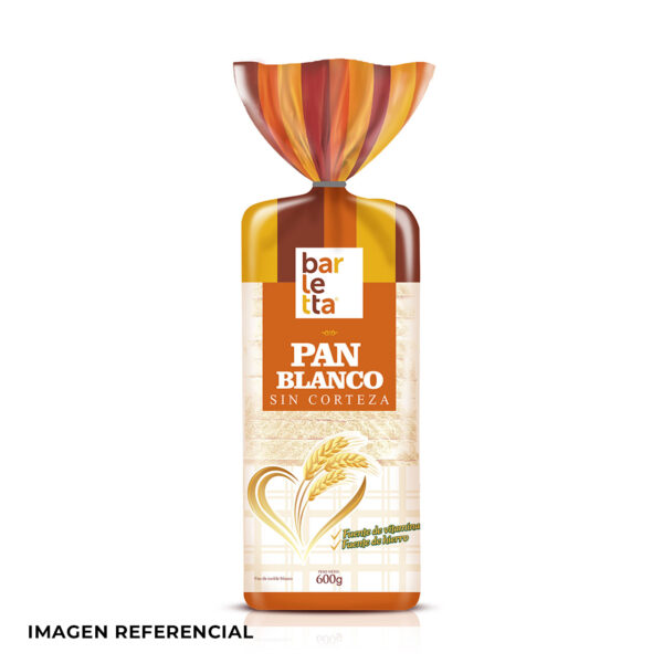 Pan de Molde Blanco sin Corteza Barletta 600 g.