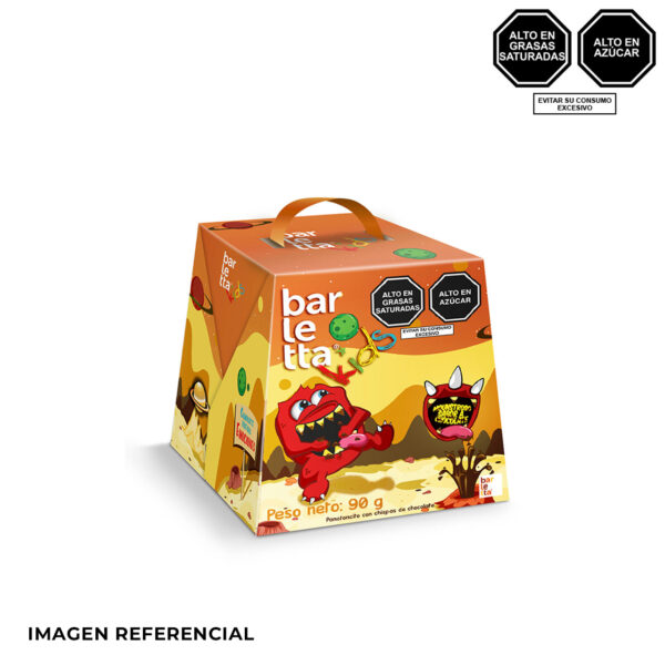 Paneton con chispas sabor a chocolate Barletta Kids caja 90 g.